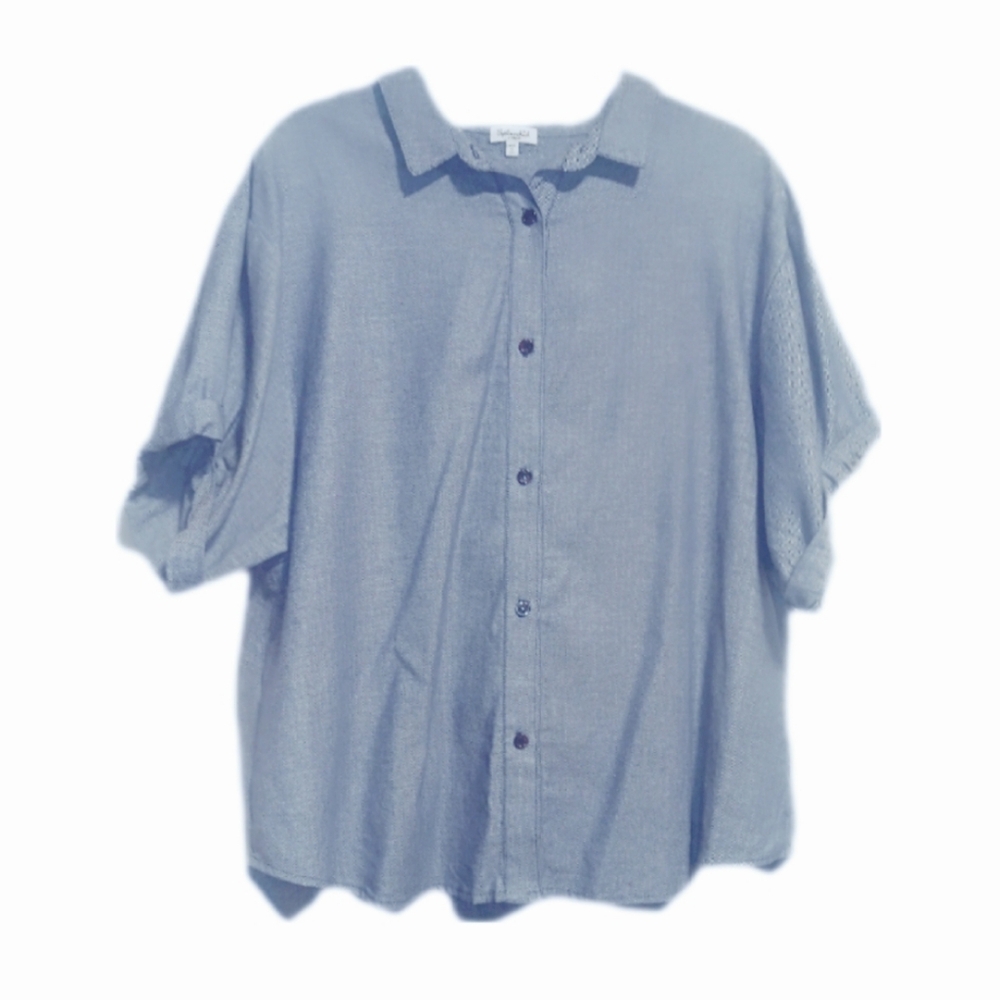 Casual Blue Button-Up Shirt